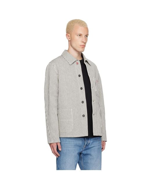 Givenchy Gray Striped Workwear Jacket for men
