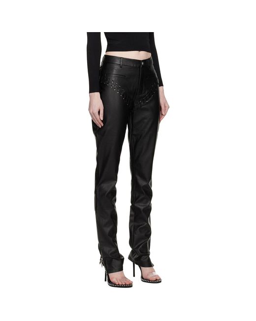 Miaou Black Hannah Jewett Edition Jet Faux-Leather Trousers
