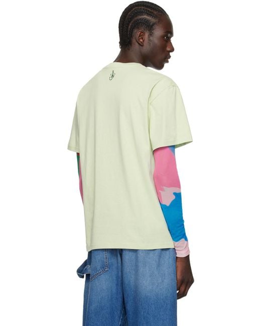 メンズ J.W. Anderson ーン ロゴ刺繍 Tシャツ Multicolor