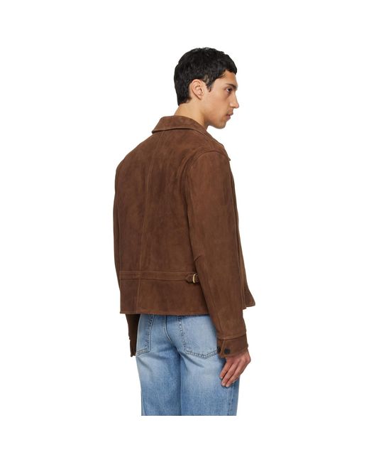TONYWACK Black Buckle Zip Goat Suede Jacket for men