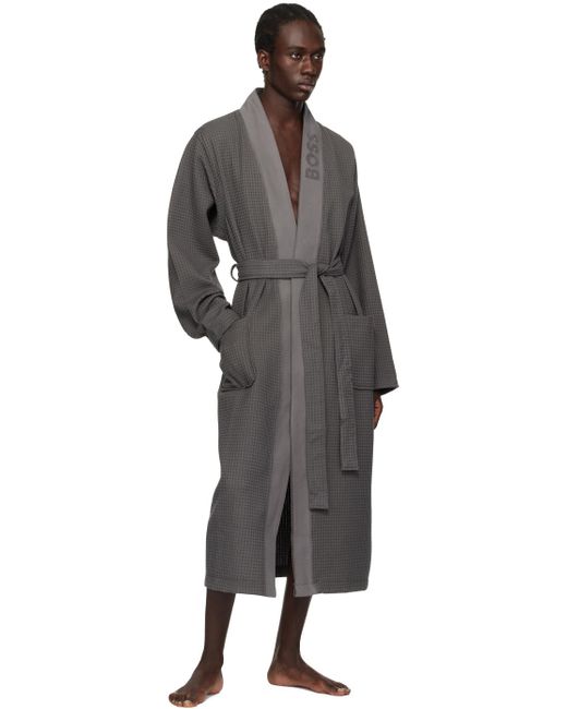 Boss Black Jacquard Robe for men