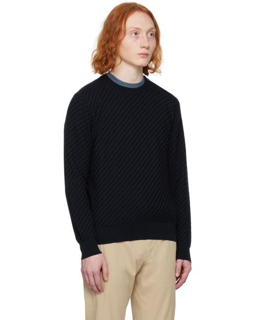 Brioni Black Trama Weave Sweater for men
