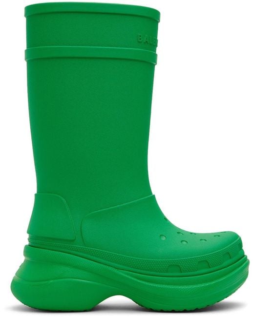 Balenciaga Green Crocs Edition Boots | Lyst