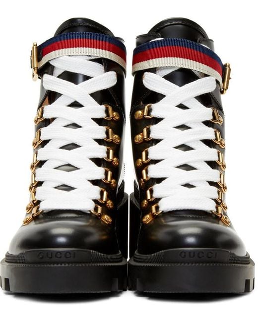 leather ankle boot with sylvie web dupe