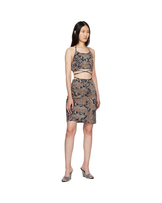 Atlein Black Snake Print Tank Top