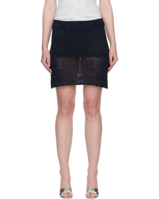 Paloma Wool Black Whip Miniskirt