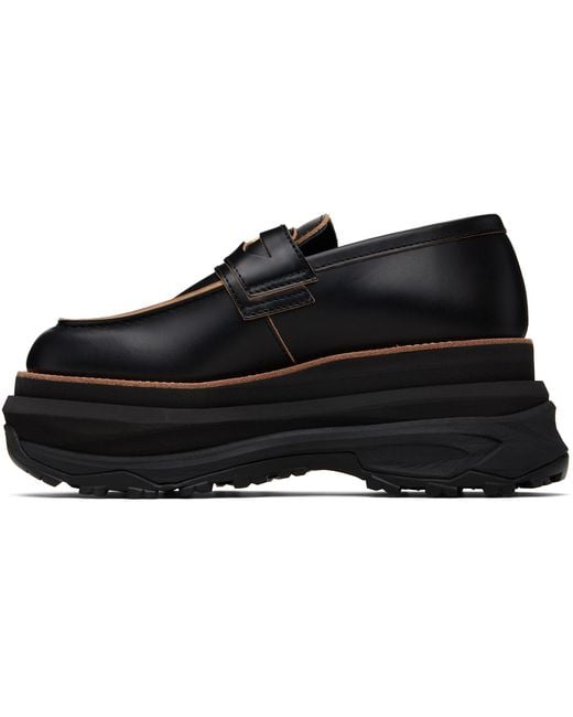 Sacai Black Platform Loafers for men