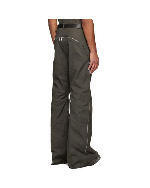 Rick Owens Black Khaki Bolan Bootcut Trousers for men