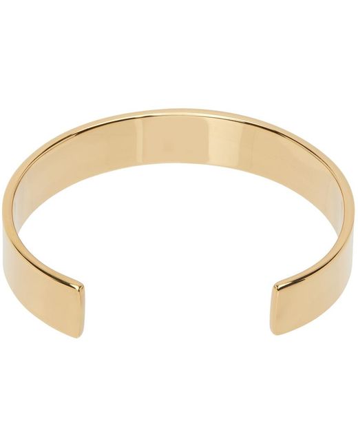 Maison Margiela Black Gold Engraved Cuff Bracelet for men