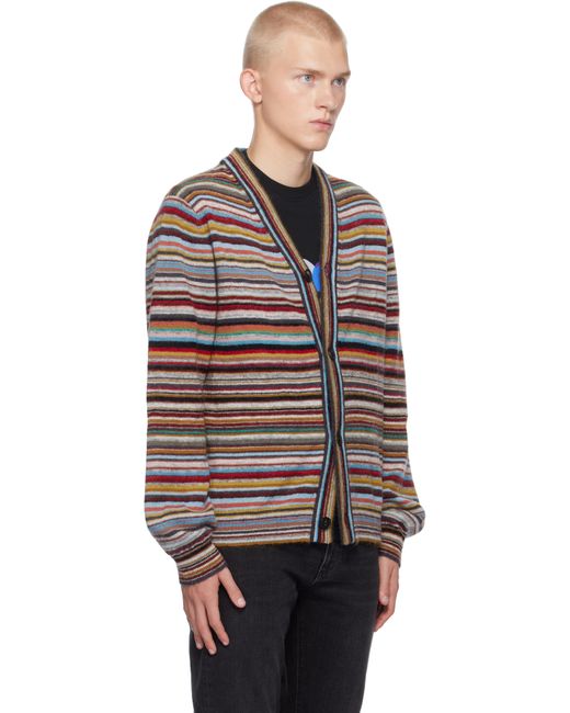 Paul Smith Black Signature Stripe Button Thru Cardigan for men