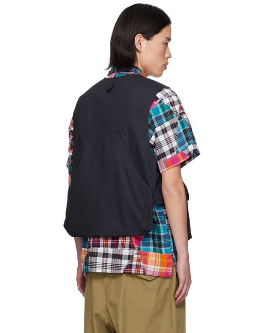 Engineered Garments Blue Flap Pocket Vest for men