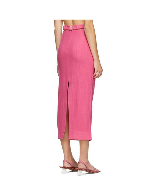 Jacquemus Linen Pink La Jupe Valerie Skirt - Lyst