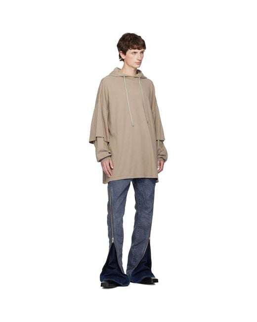 Rick Owens Natural Taupe Concordians Tommu Hustler Hoodie for men
