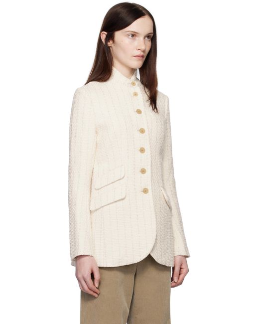 Rag & Bone Natural Off- Slade Long Tweed Blazer