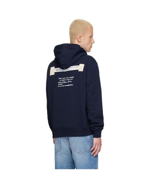 Givenchy Blue Couture Seam Archive Print Hoodie for men