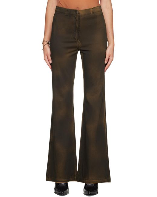 Acne Black Brown Dyed Trousers