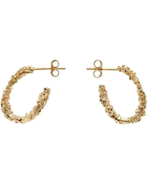 Petites boucles d'oreilles à anneau ouvert vc003 dorées Veneda Carter en coloris Black