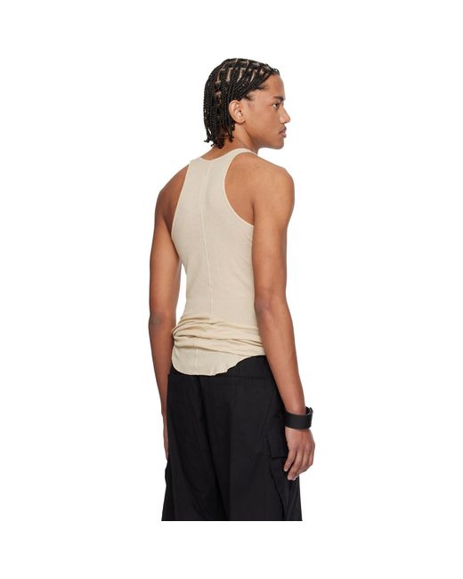 Rick Owens Black Off- Temple Basic Rib Tank Top for men