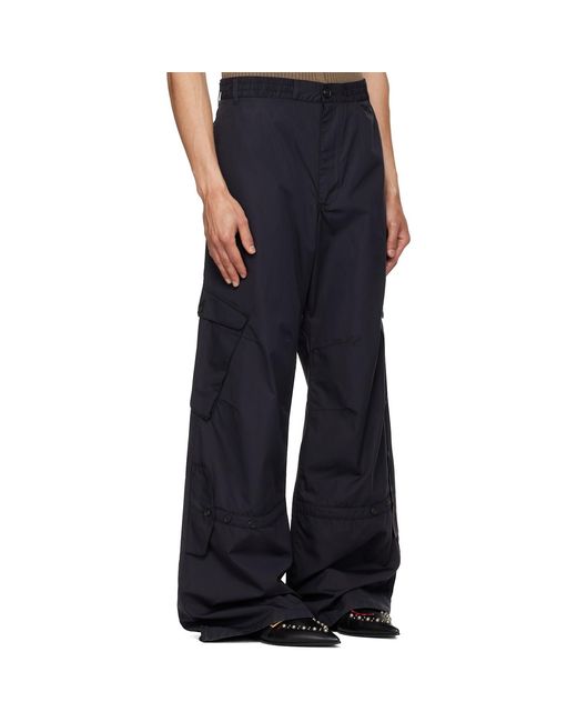 Egonlab Blue Utility Pocket Light Cargo Pants for men
