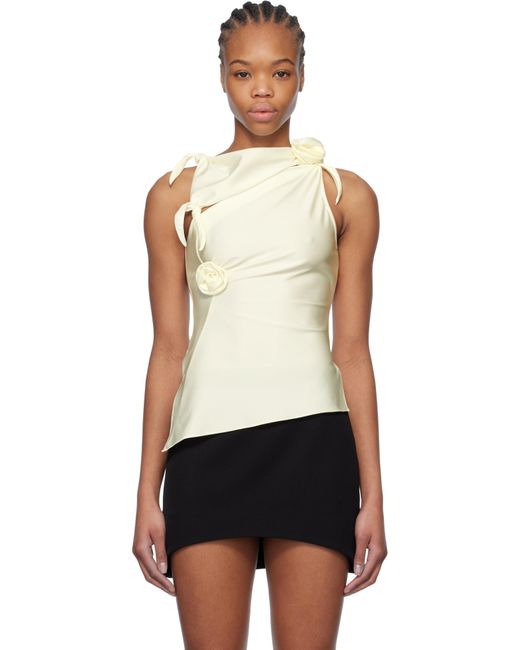 Coperni Black Off- Asymmetric Flower Tank Top