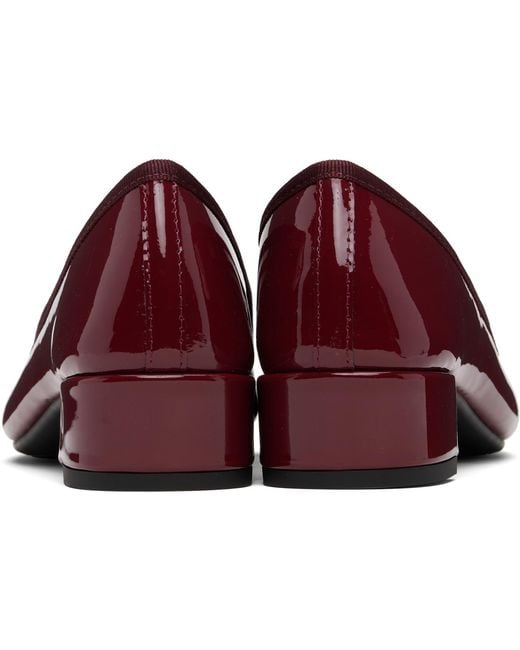 Repetto Red Burgundy Camille Rubber-Sole Heels