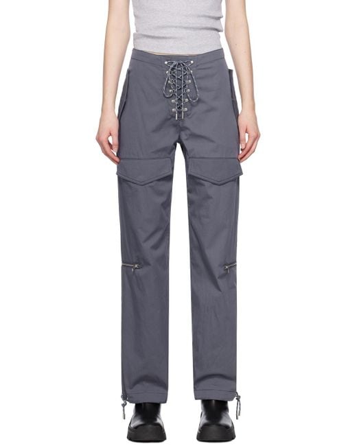 Dion Lee Blue Gray Hiking Pocket Trousers