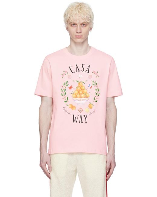 Casablanca Pink Ssense Exclusive 'Casa Way' T-Shirt for men