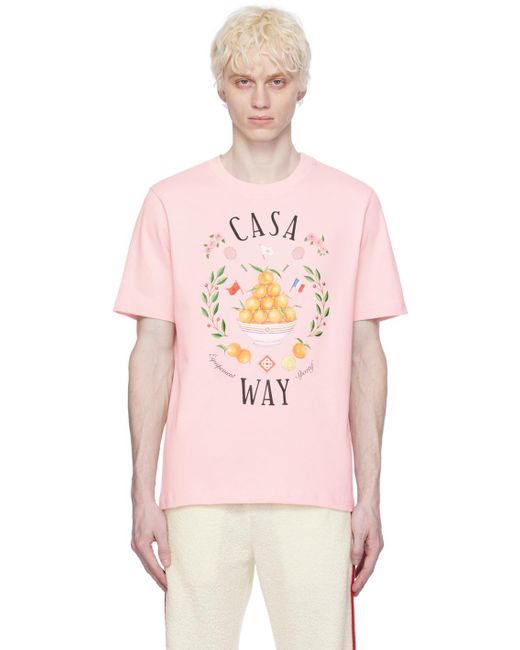 Casablancabrand Pink Ssense Exclusive 'casa Way' T-shirt for men