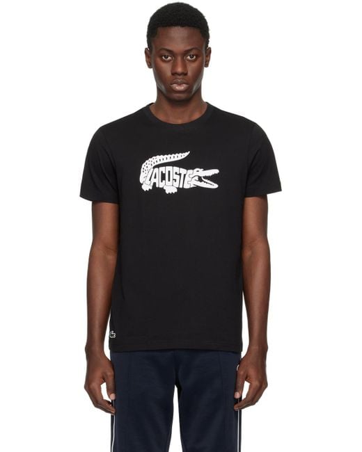 Lacoste Black Croc Print T-shirt for men