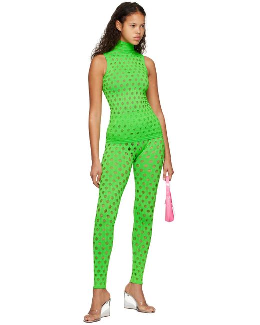 Maisie Wilen Green Perforated leggings