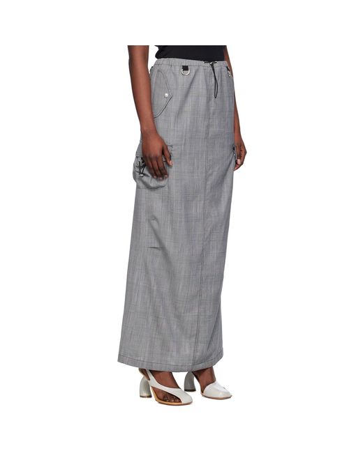 Coperni Black Gray Tailored Cargo Maxi Skirt