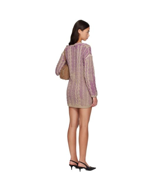 DIESEL Purple Khaki Sweater Minidress