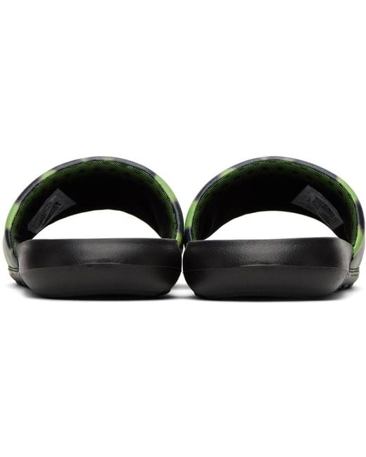 Nike Black & Green Victori One Sandals for men