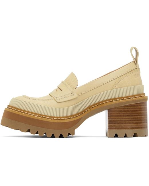 See By Chloé Black Ssense Exclusive Beige Mahalia Loafers
