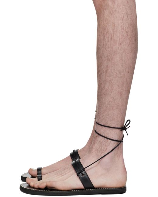 Dries Van Noten Brown Black Ankle Strap Sandals for men