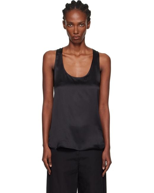 Wardrobe NYC Black Silk Tank Top