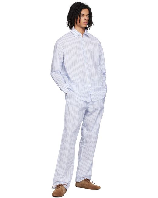 Pantalon fadi bleu et blanc Soulland pour homme en coloris White