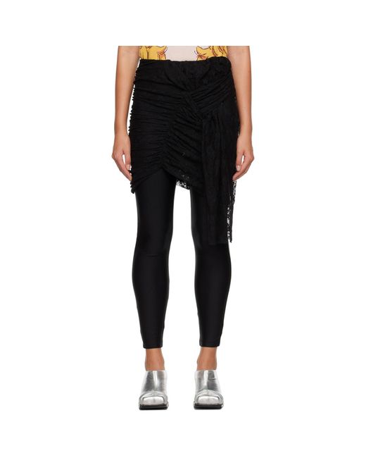 Pushbutton Black Layered Skirt