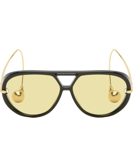 Bottega Veneta Black Drop Aviator Sunglasses for men