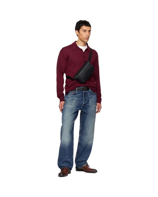 Boss Black Reflective Trim Belt Bag for men