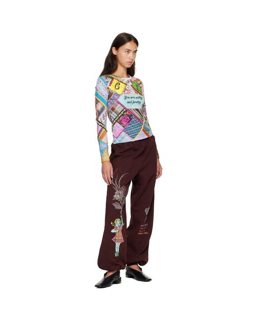 Chopova Lowena Red Feelings Hope Sweatpants