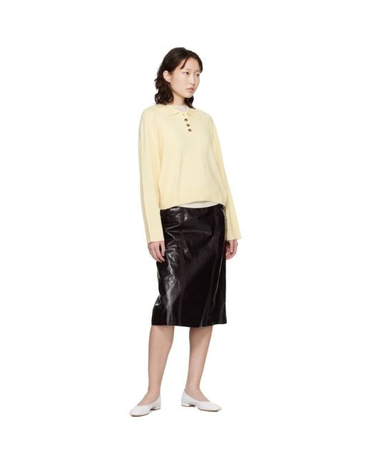 Loulou de Saison Black Off- Homere Lds Cashmere Polo Sweater