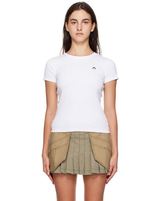 MARINE SERRE White Organic Cotton T-shirt
