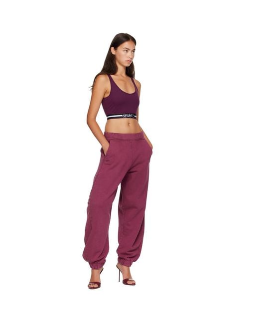 Off-White c/o Virgil Abloh Purple Burgundy 'Off' Stamp Balloon Sweatpants