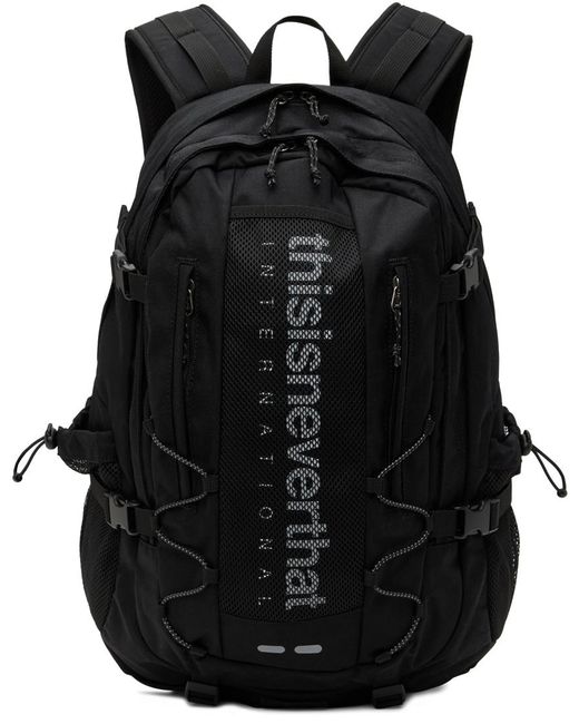 Thisisneverthat Black Intl-Logo 30 Backpack for men