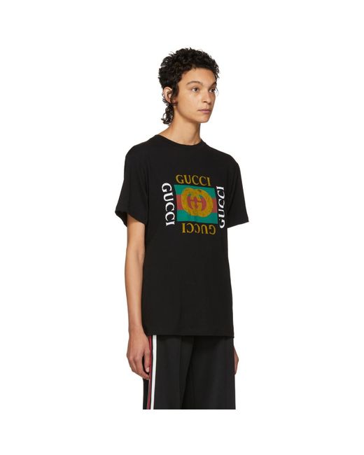 Gucci Cotton Black Tiger Logo T Shirt Lyst
