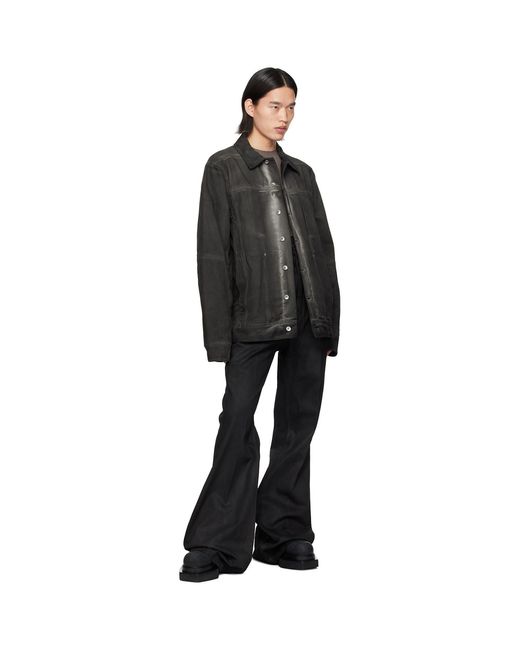 Rick Owens Black Lido Worker Denim Jacket for men
