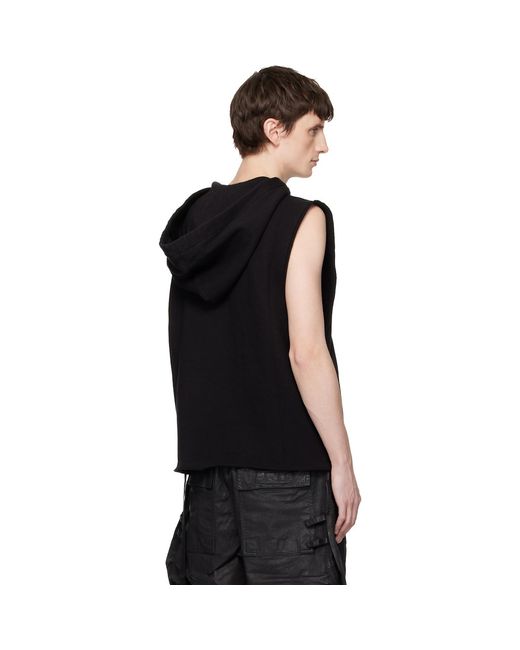 Rick Owens Black Temple Tunic Hoodie for men