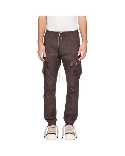Rick Owens Gray Tower Heavy Cotton Poplin Mastodon Cargo Pants for men