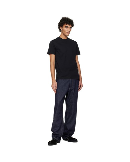 Burberry Black T-Shirt Patch Check for men